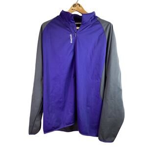 Reebok Men Blue Gray Zip Up Jacket Windbreaker Vented Size 2XL